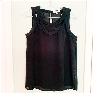 Socialite Black Cut Out Front Tank
